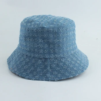 Nou Design De Brand Găleată Pălării Denim Gaura Pescar Pălărie De Moda Reversibile Bob Sepci Hip Hop Gorros Bărbați Femei Panama Găleată Cu Capac
