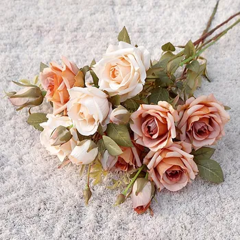 NOUL decor Toamna Ondulată trandafiri ramură de lux fals flori de nunta decor acasă flores artificiales indie cameră decor
