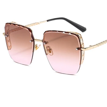Ochelari de soare pentru femei de lux de brand de moda de epocă nuante supradimensionat metal Gradient de ochelari de soare Lentile de sex feminin oculos feminino uv400