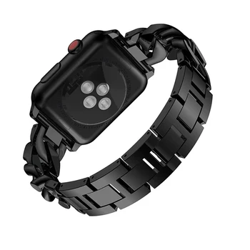 Pentru Apple singur rând de diamante curea Se / 6 / 5 / 4 / 3 /1 Iwatch watchband inox 38mm 40mm / 42mm 44mm denim Brățară
