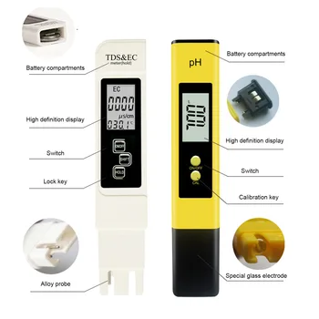 PH Metru Apa Detector de Calitate PH Acidometer Valoarea PH-ului de Testare Prod CE&Conductivitate TDS de Testare a Calității Apei Pen Metru