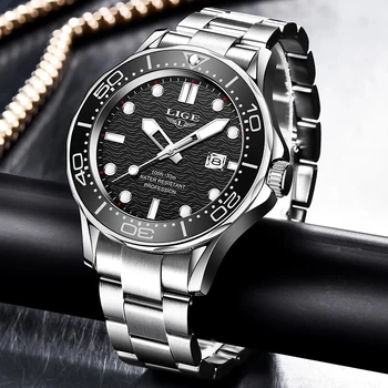 Reloj LIGE Brand de Top de Moda Sport Diver Ceas Pentru Bărbați din Oțel rezistent la apa Data de Ceasuri de Om Cuarț Încheietura Ceasuri Reloj Hombre