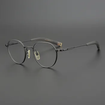 Retro Oval Titan Ochelari Rame Bărbați Femei Pilot Stil Optic Miopie Baza De Prescriptie Medicala Ochelari 2021 Brand De Lux Ochelari De Design