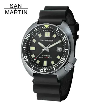 San Martin de Ton 6105 Diver Automatic Ceasuri Barbati 20Bar Sticlă de Safir Curea din Piele Horween din Oțel Inoxidabil Wtistwatch pentru Bărbați