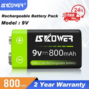 SKOWER 9V 800mAh Micro USB 6F22 9V baterie Li-ion Baterie Reîncărcabilă pentru Multimetru Microfon Masina RC Jucărie de Control de la Distanță de Alarmă de Fum