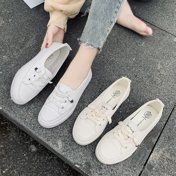 Toamna pantofi pentru femei de moda noua femei PU piele pantofi femei respirabil frumoasa singura plat pantofi casual pantofi de sport albi