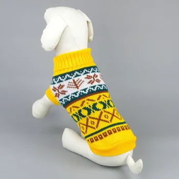 Tricoturi Haine De Câine Pulover Câini Drăguț Haine Simple De Imprimare Geometrice Yorkshire Toamna Iarna Companie Coutume Trendy Ropa Para Perro