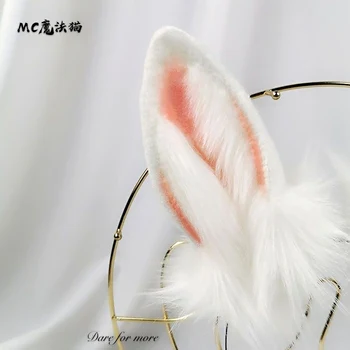 Urechi de iepure Iepure Drăguț Simulare Animal Urechi KC ia Coada de Lup Urechi de Pisică Ureche Fox Ureche Bentita Cosplay