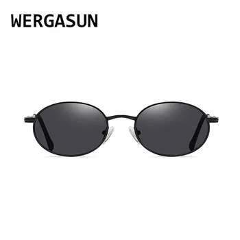 WERGASUN Vintage Rotund ochelari de Soare Barbati 2021 Nou de Lux Femei Oval Punk Ochelari Ochelari de UV400 Gafas de sol