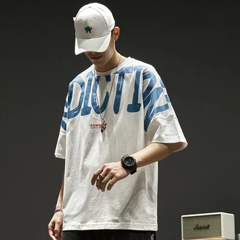ZAZOMDE Camasa Pentru Barbati Hip Hop Întuneric Streetwear Tricou Scrisoare de Imprimare Harajuku Vara cu Maneci Scurte T-Shirt Bumbac Topuri Tricouri Supradimensionate