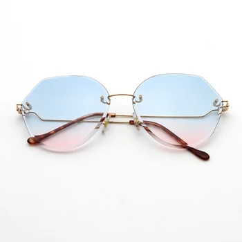 ZUCZUG Pătrat fără ramă de ochelari de Soare pentru Femei Brand de Lux Cristal Gradient Lens Clar Ochelari de Soare Doamnelor de Epocă Supradimensionat Ochelari