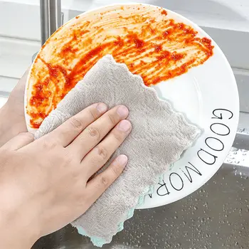 Șaibă cârpă non-gras bucătărie spălare pad absorbant tabel ștergerea feluri de mâncare ștergere mobila prosoape de mână îngroșat șaibă cârpă curată