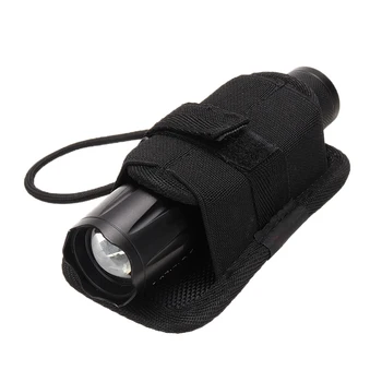 1 BUC 120mm LED lanterna Lanterna Titularul Nailon Clip Husă Toc Caz Acoperire Centura Neagră 360 de Vânătoare de Iluminat Accesoriu