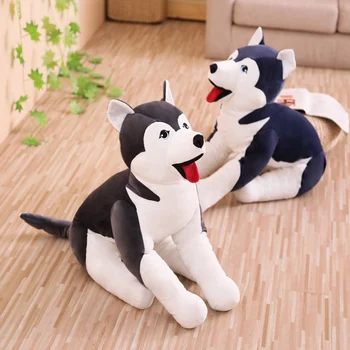 1 buc 60/90cm Dimensiuni Mari Husky Jucării de Pluș Umplute Soft de Simulare pentru Animale de Câine Husky Păpuși Perna pentru copii pentru Copii Ziua de nastere Cadou de Crăciun