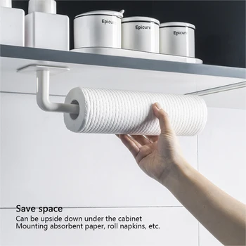 1 buc Bucatarie Baie Suport Prosop de Hârtie Auto-adeziv Accesorii Rack de Stocare În Cabinetul Roll Rack Țesut Cuier pentru Toaletă