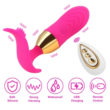 10 Viteza Punctul G Vibrator Pentru Stimularea Clitorisului Portabil Dildo Vibrator Adult Produse De La Distanță Fără Fir Vaginale Strângeți Exercițiu