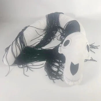 130cm Sirena Cap de Animal Cal Lung de Pluș, Păpuși Monstru Înfricoșător de Pluș Anime Desene animate Calul Alb Umplute Perna Cadouri Pentru Copii