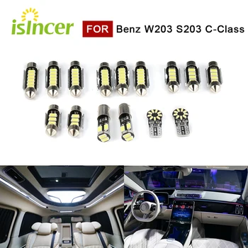 15 buc LED-uri, lămpi de Masina Canbus-bec Pentru Mercedes-Benz W203 S203 C-Class 2000-2007 interior set de SMD LED interioară lumini pentru citit