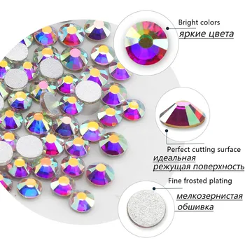1680pcs Multi-Dimensiune Sticlă de Unghii Strasuri Pentru Unghii Decoratiuni de Arta Cristale Strass Farmece Partiție Amestecat Dimensiune Stras Set