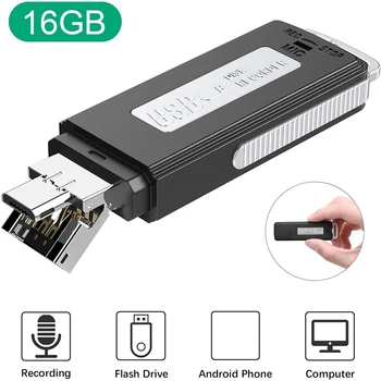 16GB USB Recorder de Voce, Sunet Mini o Recorder pentru Curs Întâlnirea de Buzunar Recorder de Voce pentru Interviu