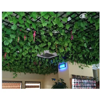1buc 210Cm Verde de Mătase Artificială Agățat coroană din Frunze de Plante de Viță de vie Frunze de Bricolaj Pentru Casa Petrecerea de Nunta Restaurant Decoratiuni de Gradina