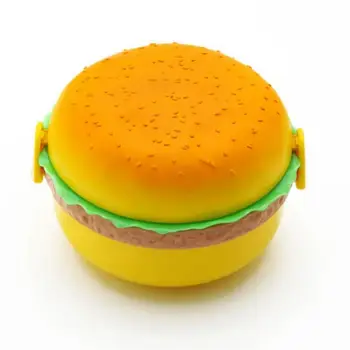 1buc Dublu Copii Hamburger Bento Cutie de Prânz Alimente Recipient de Stocare Cu Furculita Izolare Tacamuri Bento Container