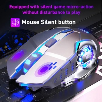2.4 GHZ Wireless Mouse de Gaming 6 Buton 1600DPI Optice USB Reîncărcabilă Mouse de Calculator Silent Mause Gamer Șoareci Cu Pentru Laptop PC