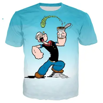 2020 NOU Amuzant Popeye T Shirt de Imprimare 3D Bărbați/femei de Vara Tricou Haine Streetwear tricou Barbati Punk Crewneck Topuri Supradimensionate 6XL
