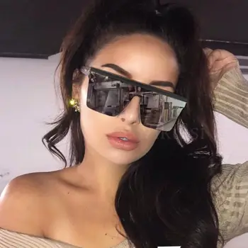 2021 Flat Top Supradimensionat ochelari de Soare Patrati de Femei de Moda Retro Gradient Ochelari de Soare Barbati Albastru Mare Cadru de Epocă Ochelari de UV400