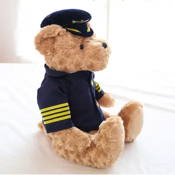 25cm Pilot Drăguț Ursuleț de Pluș Jucărie Căpitanul purta Papusa de Ziua de nastere de Copii de Înaltă Calitate pentru Copii Jucărie Animal de Pluș Jucărie pentru Copii Cadouri