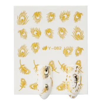30buc/set Unghii Autocolant de Aur de Argint cu Pene de Fluture Floare Păianjen Cat Tatuaj desene sau Modele Diy Moda Manichiura Unghii, Decoratiuni