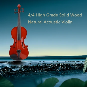 4/4 Vioara Naturale Acustice din Lemn Masiv Pentru Elevii Incepatori Copii cu Vioara Caz Colofoniu Arc Profesionist Instrument Muzical