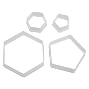 4buc/Set Hexagon Fotbal DIY Plastic Cookie Cutter Set Tort Fondant Mucegai Ambarcațiunile de Zahăr de Imprimare de Fotbal Piston Accesoriu de Bucătărie