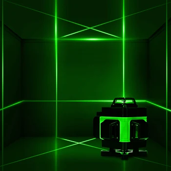 4D 16 Linii Laser Verde Niveluri 360 Orizontale și Verticale, Linii Încrucișate Auto-Nivelare super puternice Instrumente cu Laser cu Trepied UE