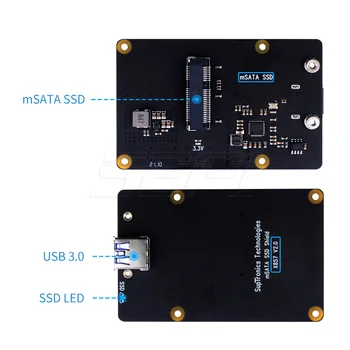 52Pi Nou! Zmeura X857 V2.0 mSATA SSD Scut placă de Expansiune pentru Raspberry Pi 4B ( 4 Model B )
