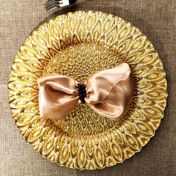 6 bucati de Plastic, Design de Lux Păun Model de Încărcător Plăci Pentru Eveniment Nunta de Decorare Aur, Argint Cina Tavi Decorative