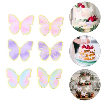6 Seturi De Ziua Cupcake Toppers Fluture De Design Tort De Decoruri Consumabile Partid
