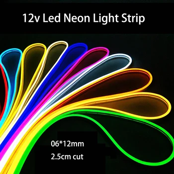6mm Înguste Neon Banda de Lumina DC12V LED SMD 2835 120LEDs/M IP67 rezistent la apa DIY Lumină Moale Bara de Forma de Decorare