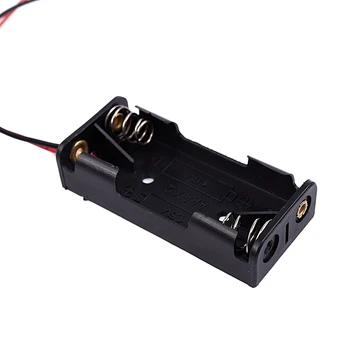 7Pcs Black Red 2-Cablu cu Conectori 2x AAA Baterii Cutie Caz, Titularul