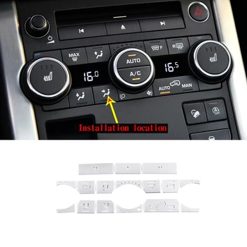 Aliaj de aluminiu pentru Land Rover Range Rover Evoque 12-18 Aer Condiționat Butonul de Autocolante de Argint Auto Accesorii de Interior 2 stil