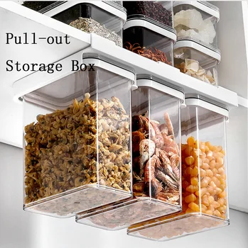 Alimente Cutie De Depozitare Din Plastic Clar Set Container De Cereale Integrale Rezervor Montat Pe Perete Bucătărie Alimente Borcan Etanș