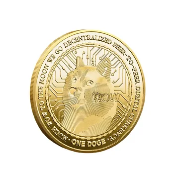 Amuzant Aliaj Dogecoin Monede De Colectie Placat Cu Aur Doge Norocos Monede De Suveniruri Acasă Decor Modern Meserii Cadou De La Un Prieten