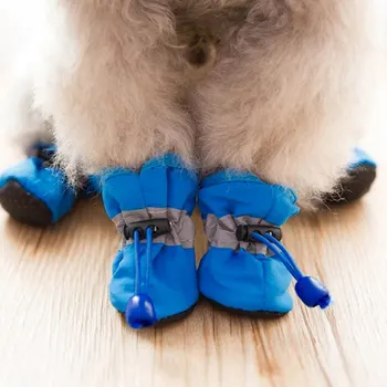 Animale De Companie Cald Iarna Pantofi Pisică Câine De Iarnă De Pluș Antiderapante Groase De Bumbac Pantofi Confortabil De Siguranță Reflectorizante Pantofi