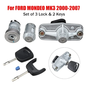 Auto Door Lock Set de Aprindere Benzină Capac Capac Spate Portbagaj Boot Lock Stanga pentru Ford Mondeo MK3 2000 - 2007
