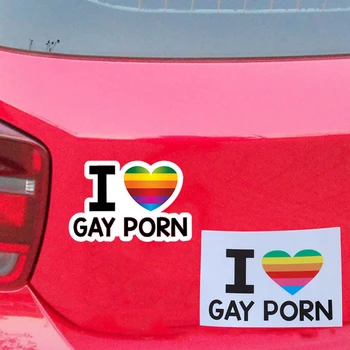 Bara de protectie a masinii de Vinil Autocolant Iubesc Gay Porno Sex LGBT Lesbiene Amuzante Autocolante Biciclete
