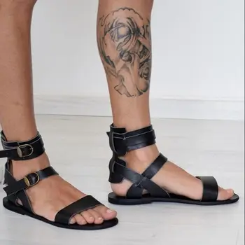 Barbati Pu Piele Slip-on Casual Gladiator Pantofi de Moda de sex Masculin Stil Britanic Respirabil Sandale Zapatos De Hombre 8KH135