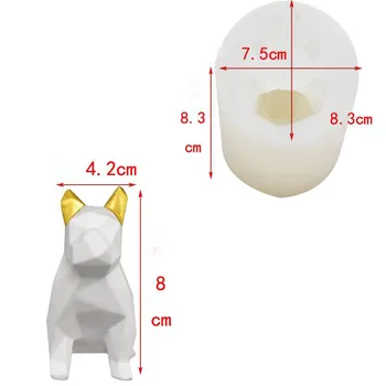 Beton Decor Mucegai Silicon Pisică Și De Câine Forma De Creatie Geometric Origami Design Cat Mucegai Bulldog Estetice Decor Acasă