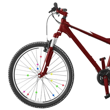 Bicicleta Spițe de Roată de Bicicletă Luminoase, pline de culoare Margele Clip Bicicleta Accesoriu Decor 72pcs Biciclete Decor Luminos Șirag de mărgele Colorate