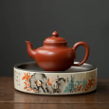 Ceramica de apă tavă de ceai kung fu set de ceai capac dublu, tablă de metal oală de ceai uscate de masă contractate de uz casnic chinez tava de ceai