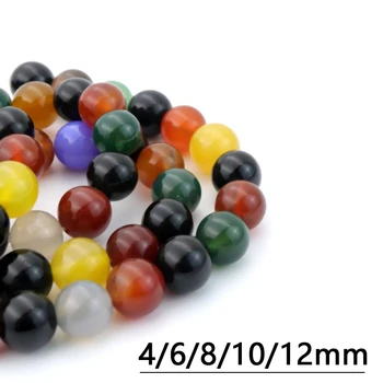 Colorate 4/6/8/10/12mm Rotund Neted Liber Distanțier Margele din Piatra Naturala Pentru a Face Bijuterii Colier Brățară DIY Accesorii de Aprovizionare